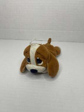 Applause Sad Sam Plush Dog Small Brown White Sad Eyes with Hook
